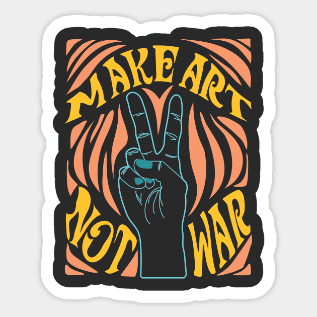 Make Art Not War Sticker by emcarrollart